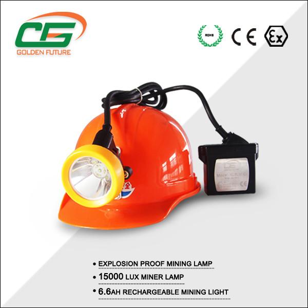 Quality 15000 Lux Led Miner Lamp 6.6Ah rechargeable battery With Low Power Indication for sale