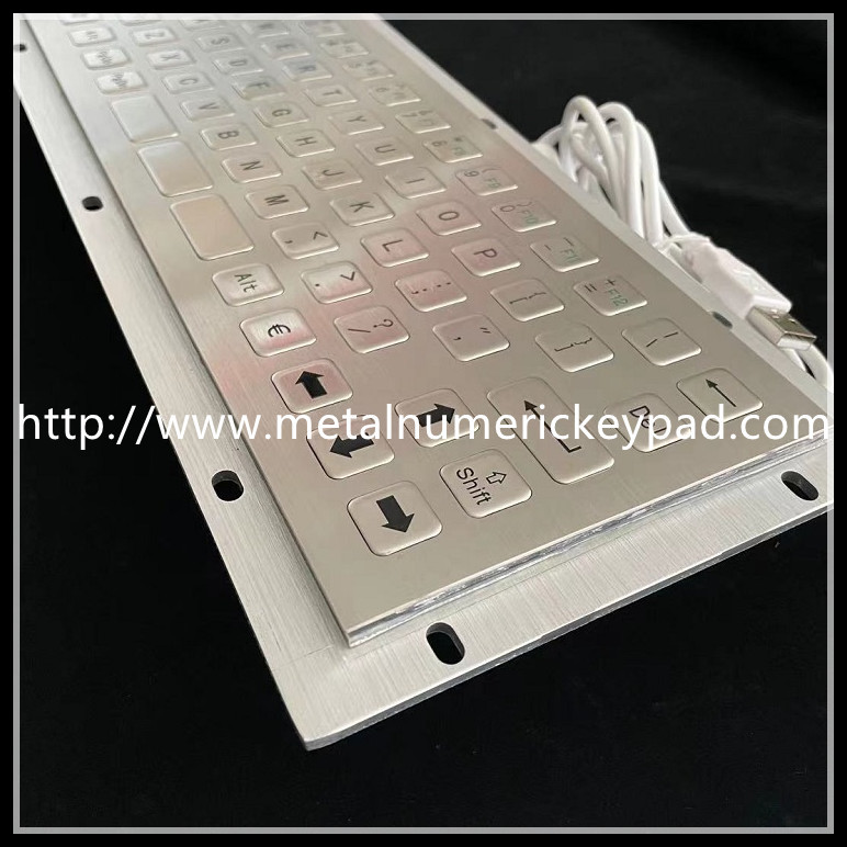 68 Key Stainless Steel Embedded Numeric Keypad USB Interface With FN Function
