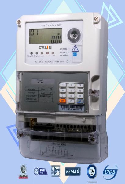 Quality Polyphase STS Prepayment Meters Low Credit Warning Smart Power Meter for sale