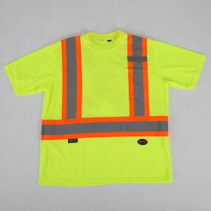 Wholesale Breathable Reflective Safety Shirts Crew Neck Fluorescent Yellow from china suppliers
