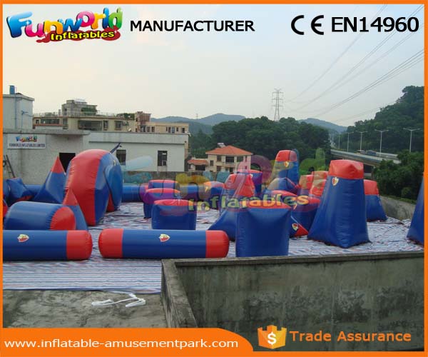 0.6MM PVC Tarpaulin Inflatable Paintball Arena For Bunker Red And Blue Paintball Bunker Field