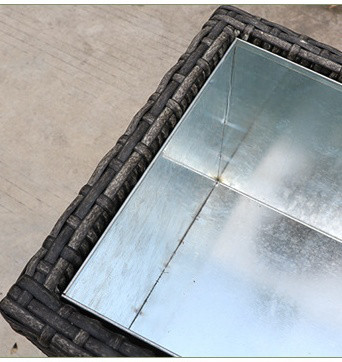 Big Long Wicker Plant Rattan Handmade Flower Pot Plant Metal Indoor Furniture