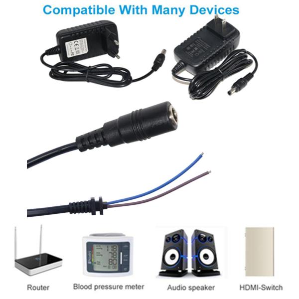 DC5521 Power Cable 5.5x2.1mm PVC Jacket Copper Conductor