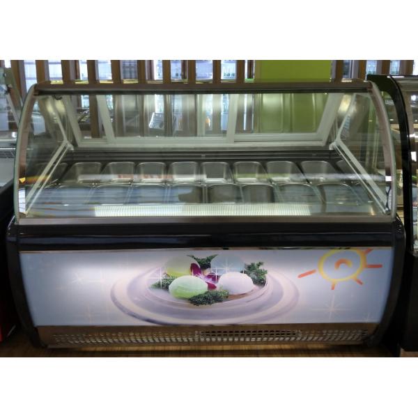 Ultra Low Temperature Ice Cream Display Freezer With Customized Light Box Or Marble Base