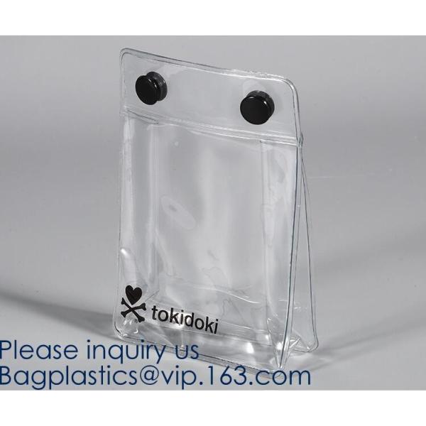 Fashion Travelling Heat-Sealed Clear EVA Cosmetic Bag With Yellow Snap Button And Rubber Handle Pouch By L'Oreal, Sedex