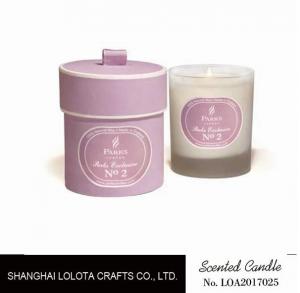Scented pink frosted jar soy wax candle with pink round gift  box