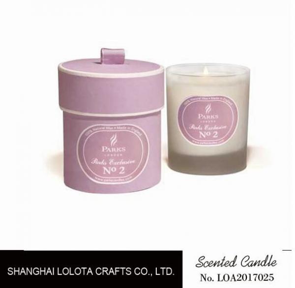 Quality Scented pink frosted jar soy wax candle with pink round gift  box for sale