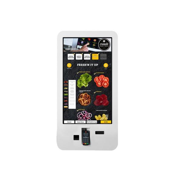 Quality 32" 42 " Food Ordering Self Service Payment Kiosk With Capacitive Touch Barcode Reader for sale