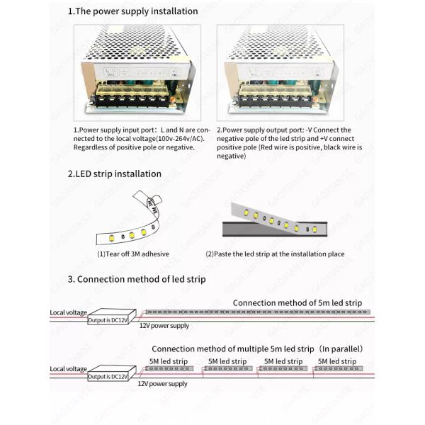 12V 2835 RGB LED Strip Light 120LED/M 8MM IP20 Warm White 2700K