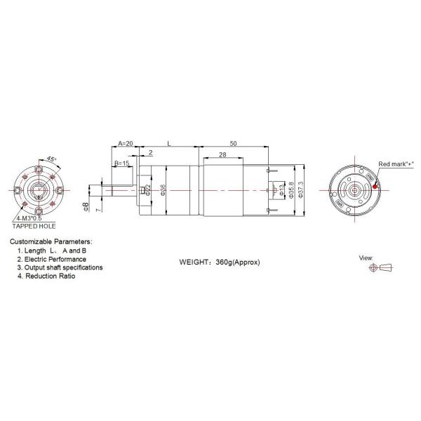 High Torque 30kg.cm 36mm planetary gearbox with RS 545 dc motor 12v 24v dc planetary gear motor