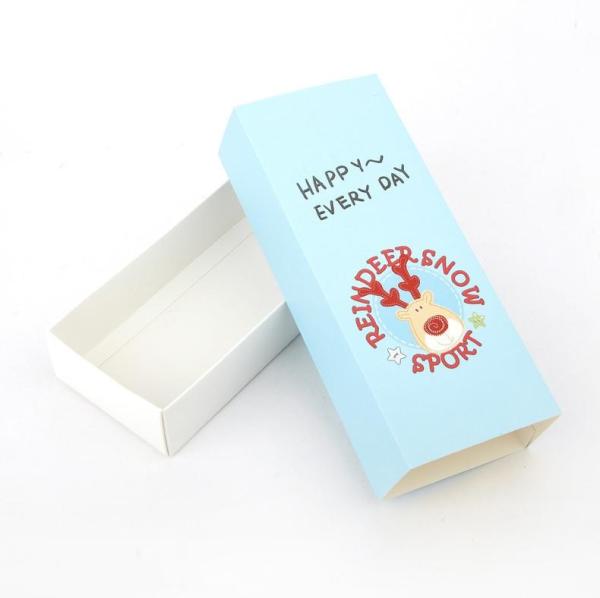 Quality Custom Cartoon Printing Sliding Out Drawer Box Cardboard Gift Box for Children's Sock Package for sale