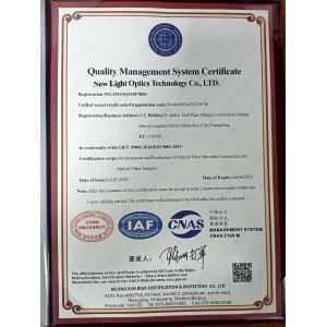 NEW LIGHT OPTICS TECHNOLOGY LIMITED Certifications