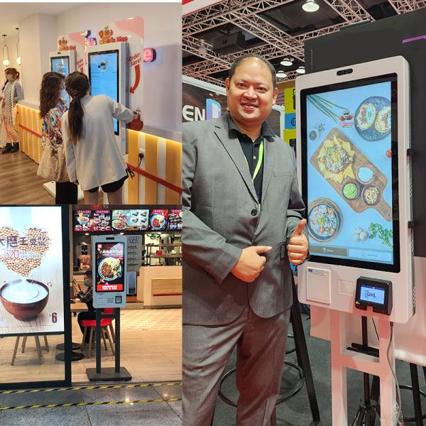 Supermarket Self Checkout Kiosk Touch Screen Payment Kiosk With Optional Card Dispenser