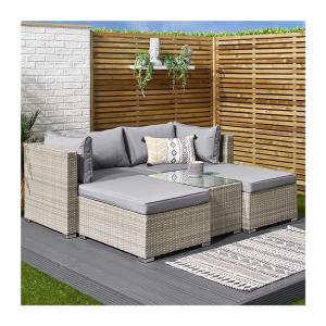 Wholesale 5 Piece Wicker Rattan Modular Outdoor Sofa Modern Design Style L70xW40xH39cm Table Size from china suppliers