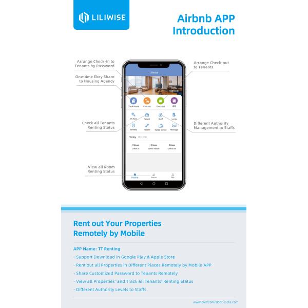 Apartment Door Locks WiFi Bluetooth Access Split Anti Theft Digital Password Door Lock For Airbnb