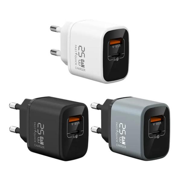 GaN Charger PD 25W 2 Port USB C Fast Charging Adapter USB C Charger Block