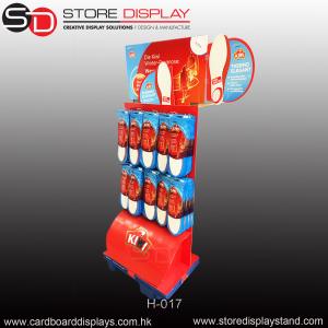 Wholesale custom corrugated paper POP peg hook floor display rack from china suppliers