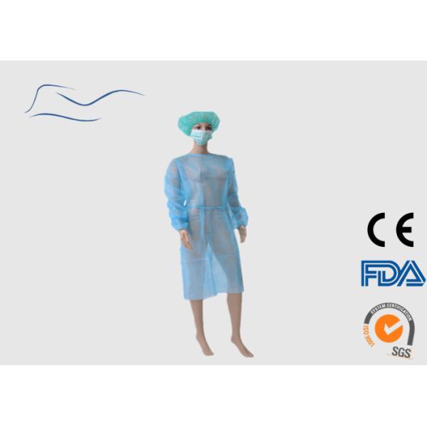 Lightweight Blue Isolation Gowns Polypropylene High Elasticity 120 * 140CM