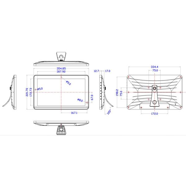Wall Mounted 14 Inch Commercial Digital Photo Frame Image And Video Rotation 1920x800 Full Hd Ips Screen