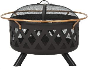 20.1 Pounds Copper And Black Portable Round Charcoal Fire Pit For Gardern