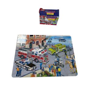 Wholesale BSCI 24 Piece Eduactional Interactive Jigsaw Puzzles Vehicles Rescue For Kids Ages 3-5 from china suppliers