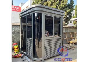 China Custom Size & Color Portable Security Guard Cabin Channel Steel Tempered Glass Structure on sale