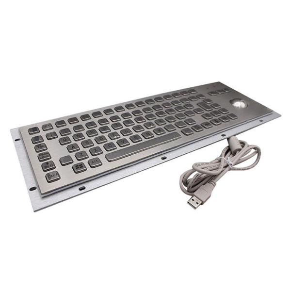 PS2 5VDC IP65 Waterproof Metal Keyboard With Trackball Mouse