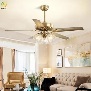 3/4/5 heads American Indoor Ceiling Fan fancy Gold Color LED Ceiling Fan