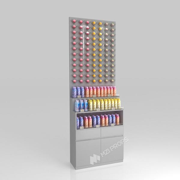 GDR01-BZ-03 Retail Display Column with Grey Melamine and Iron Structure for Modern Retail Stores