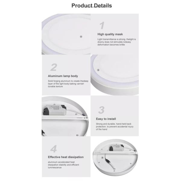 Double Color LED Ceiling Panel Lights 265V Round Led Panel Light