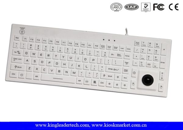 Quality Function Keys Washable Silicone USB Keyboard Built - In Trackball for sale