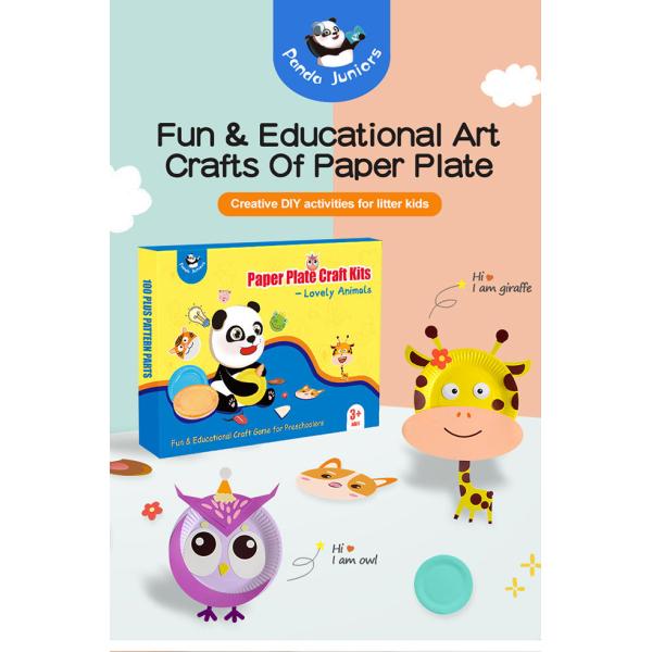 Creative DIY Animal Crafts Paper Plate Kit For Preschool 3-8 Years Kids 0
