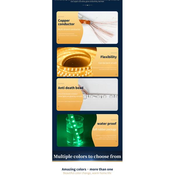 Ac110v Single Color Led Strip 220v Monochrome Light Strip Highlight Double Row Lamp Beads