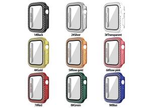 Wholesale 2 In 1 Tempered Glass Watch Screen Protector Bling Watch Protection Case from china suppliers