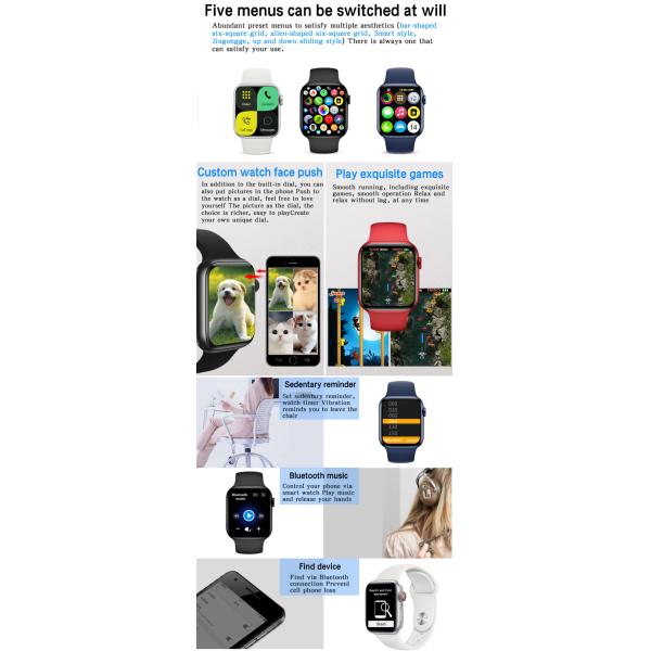 Silica Gel 1.75 Inch Touch Screen Smartwatch 170mAh Rechargeable