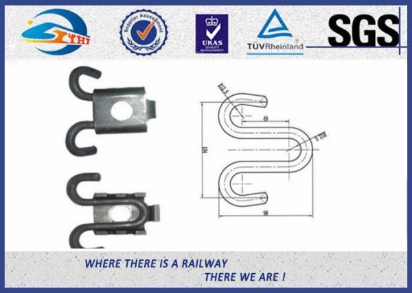 Quality Custom Elastic Rail Spring Steel Clip / Btumen Railway Clips for sale