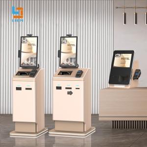 China Capacitive/IR Touch Cash Coin Payment Hotel Self Service Kiosk RFID Passport ID Reader on sale