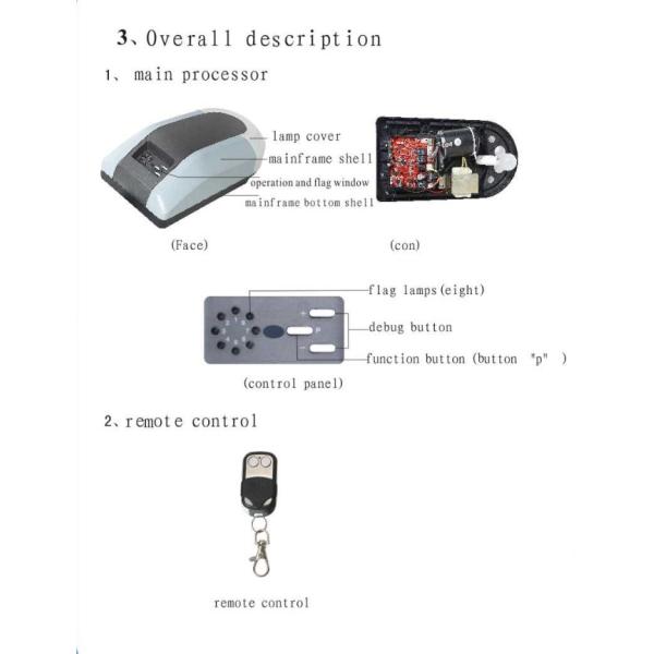 800N Force Overhead Garage Door Motor Rolling Code 35m Remote Distance