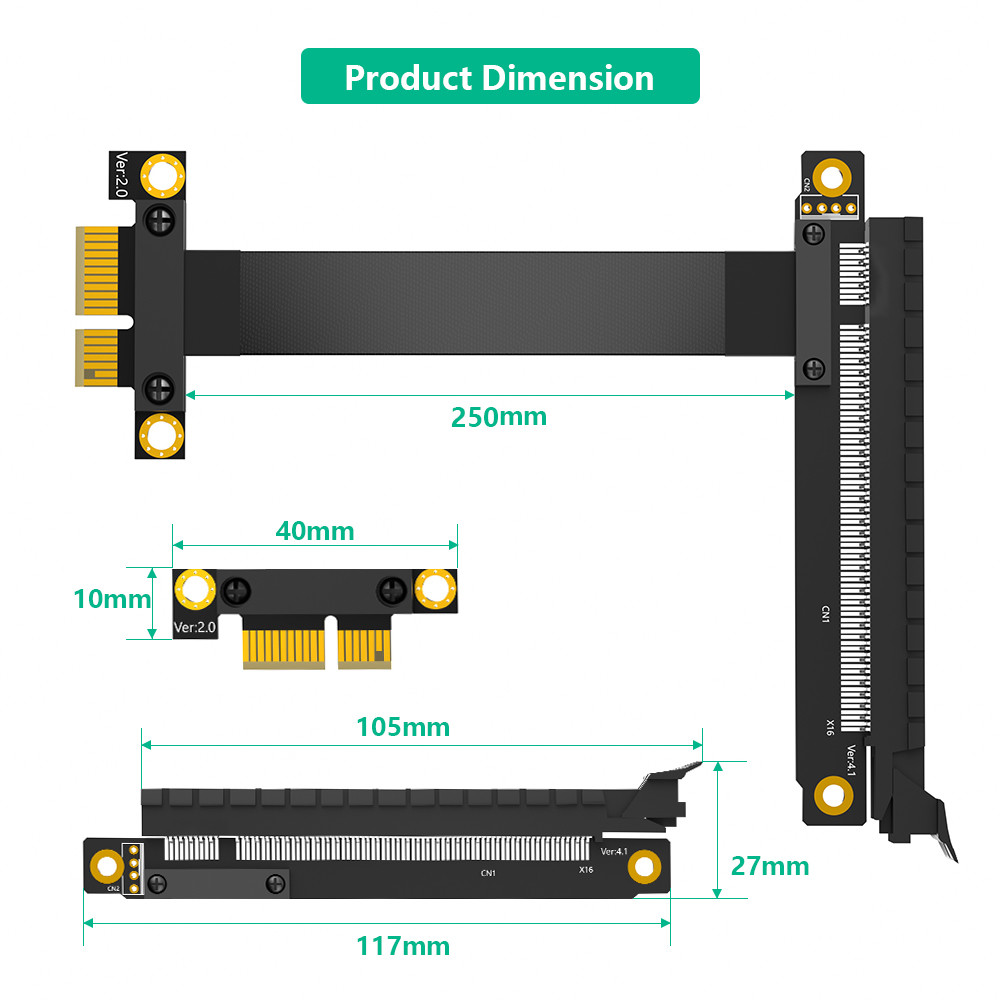 PCI-e PCI Express 3.0 1X to 16X Extension Cable for Speed Data Transfer