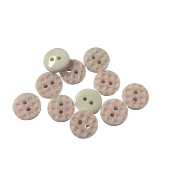 Blouse Special Face Plastic Resin ButtonsTwo Hole 16L Pink Color For Sewing