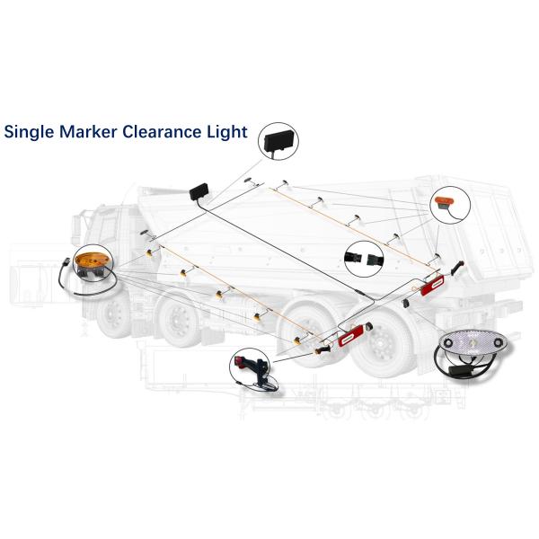 Click-In Overmold Connector for Single Marker Clearance Lights with Optimized Cable Support Automotive Wiring Harness