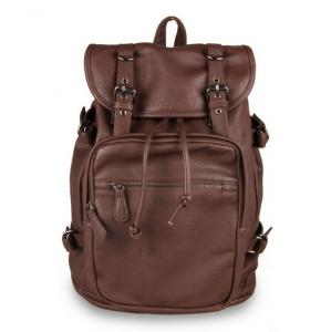 China Retro Fashion Institute of wind men and women shoulder bag backpack school students tide Korea PU leather leisure backpa on sale