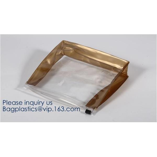 Fashion Travelling Heat-Sealed Clear EVA Cosmetic Bag With Yellow Snap Button And Rubber Handle Pouch By L'Oreal, Sedex