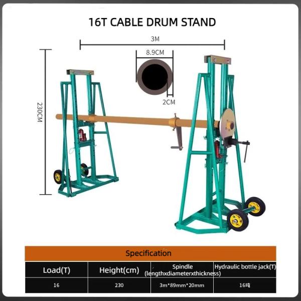 5t Capacity Cable Drum Jack Stand Cable Reel Stand With Brake