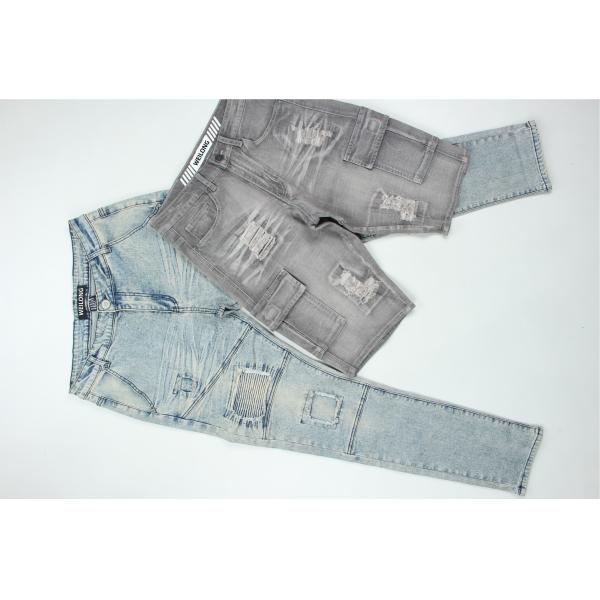 190 Cm Ring Slub Sulfur Black Stretch Denim Fabric For Men Jeans