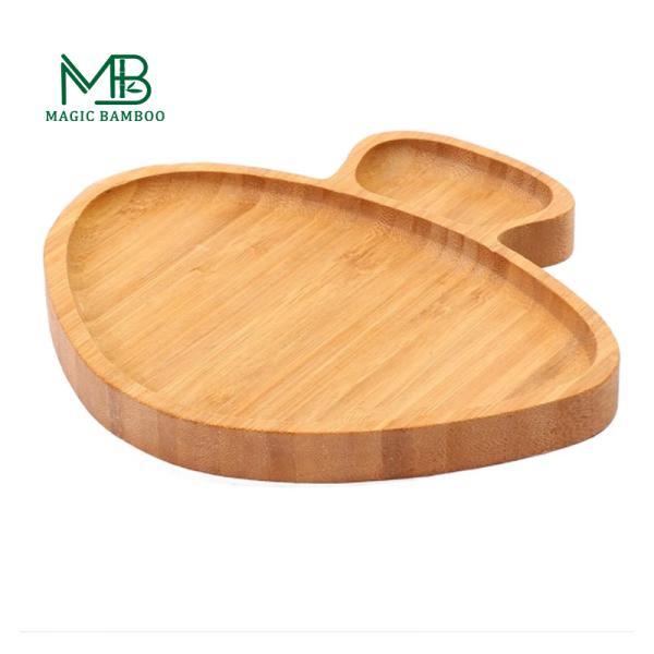 Baby Children Mushroom Shape Bamboo Serving Trays with Dinner Plate in Modern Style