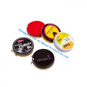 Wholesale Round Metal Storage Containers Black Shoe Polish Tin Small Tin Containers with Different Sizes from china suppliers