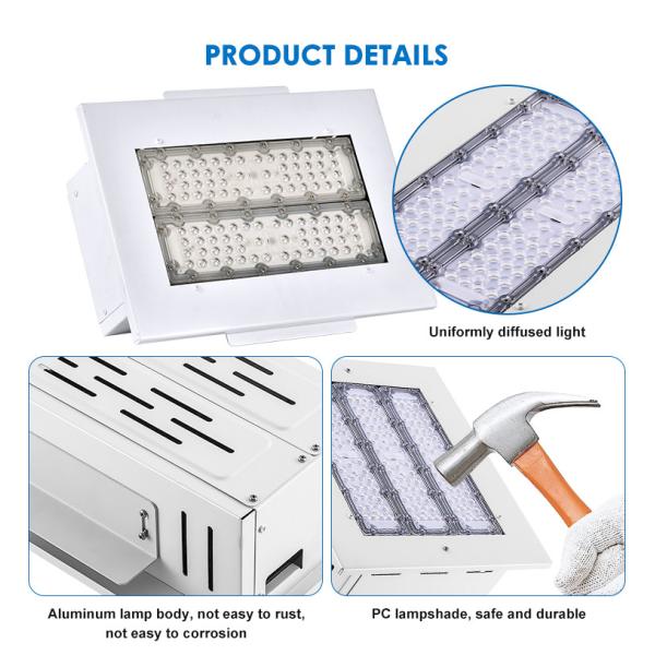 100W Gas Station Linear Industrial High Bay Lighting IP54 Waterproof