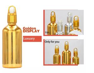 Wholesale High quality Luxury Cosmetic Package 10ml 20ml 30ml 50ml Electroplating Gold Essential Oils Serum Glass Dropper bottle from china suppliers