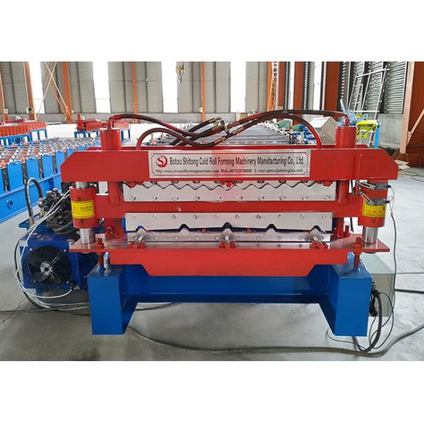 Two layer exchange freely double layer roll forming machine have hydrualic driving system